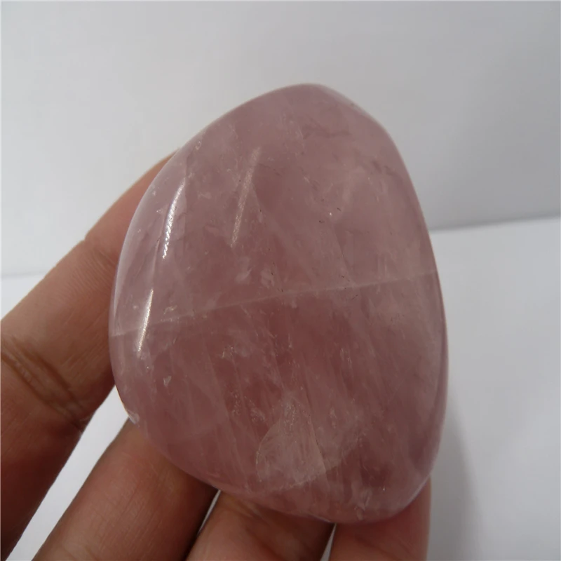 Натуральный Полированный фриформ стразы из розового кварца ладонь Гладкий