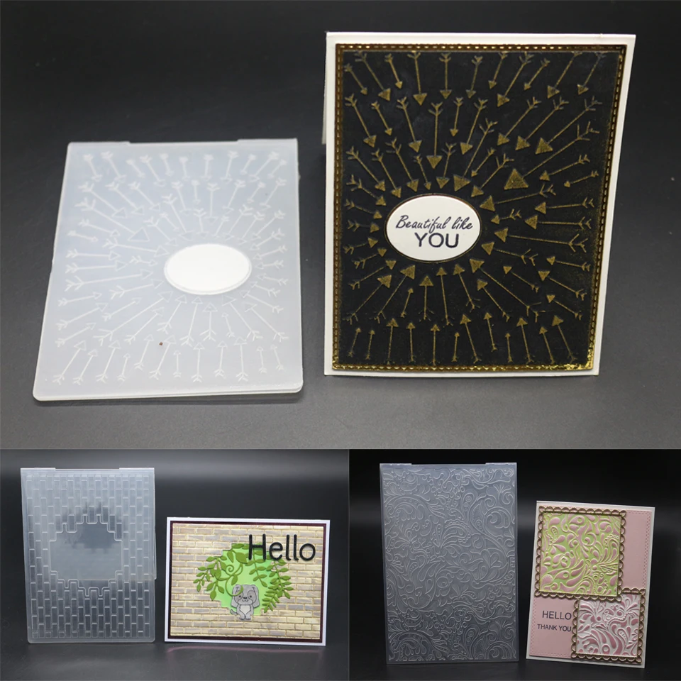 

2019 new 3D creative transparent embossed sheet DIY Paper Cutting Dies Scrapbooking Plastic Embossing Folder