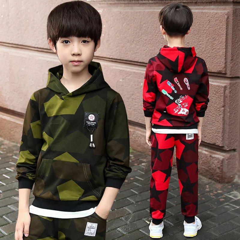 Kids Clothing Autumn Boys Sets Camouflage Clothes Boy Teenager Tracksuit Children Sports Suits | Детская одежда и обувь