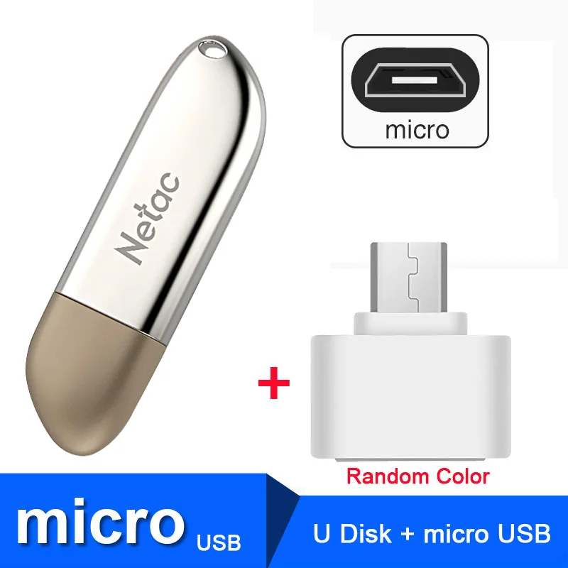 U352 Plus OTG Netac металлический USB3.0 16 Гб оперативной памяти, 32 Гб встроенной памяти, 64 ГБ 128 ГБ мини флэш-карта памяти cle usb флеш-накопитель флеш-накопитель диск "сделай сам" с возможностью нанесения собственного логотипа флеш-накопитель USB 3,0 - Цвет: U352 Plus OTG