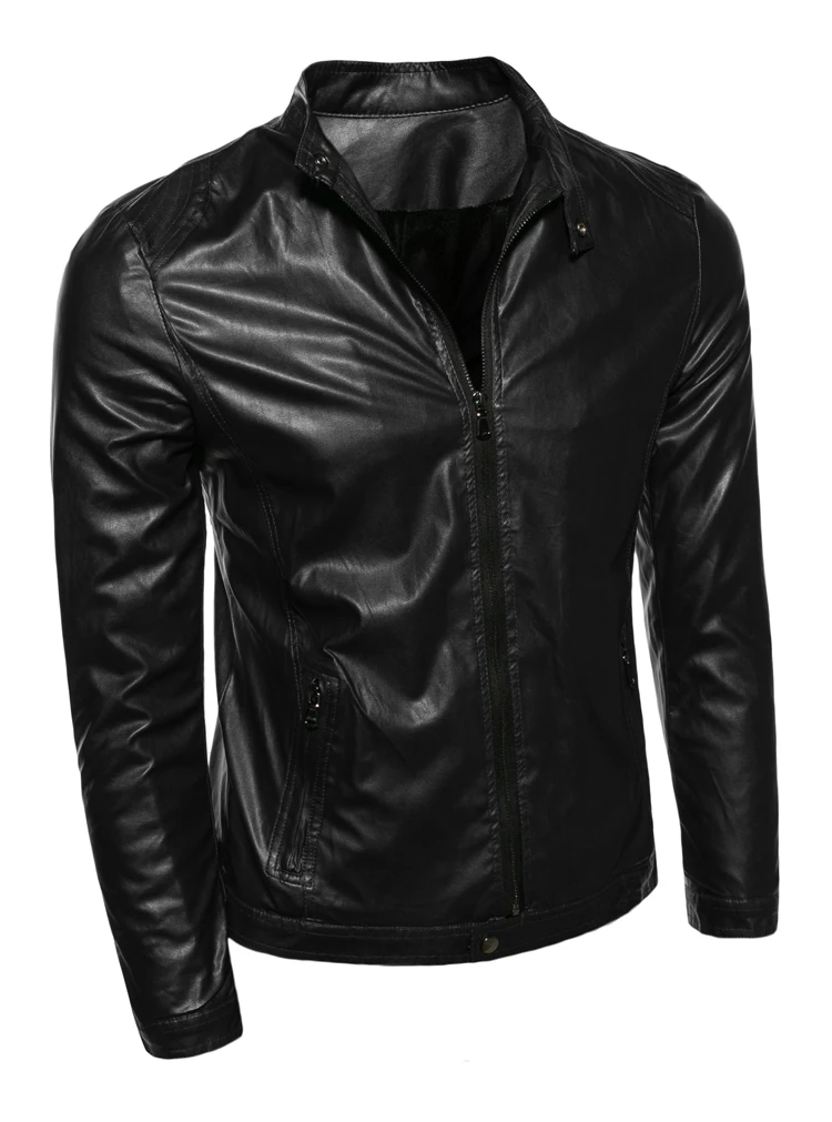 

Nice Pop Fashion Mens Leather Jacket Motorcycle Clothing Slim Coat Fashion