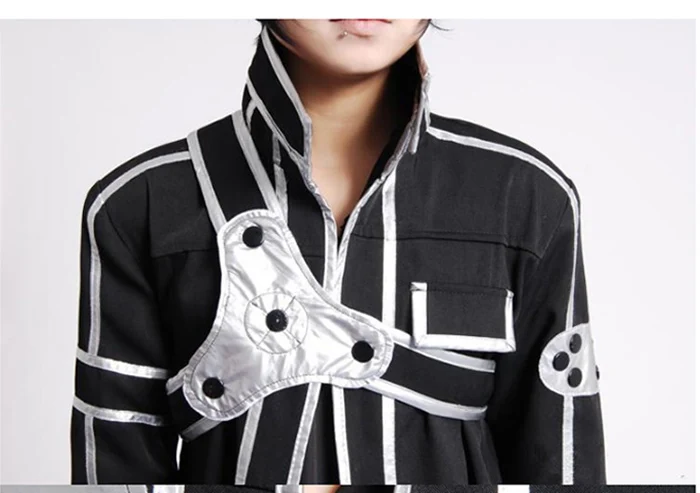 Sword Art Online SAO Kirito Kirigaya Kazuto Robe, Маскарадные костюмы, длинное пальто, Тренч(плащ+ пояс+ лямки