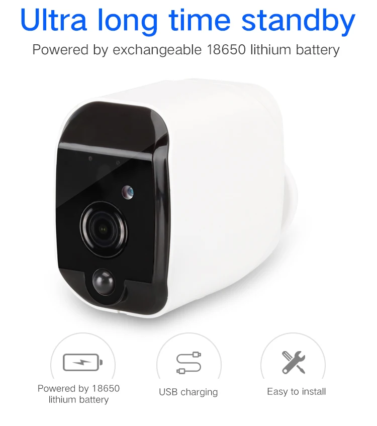 2MP батарея wifi IP камеры P2P мобильное управление перезаряжаемые ИК видения уличные камеры видеонаблюдения двухстороннее аудио 1080P wifi cam