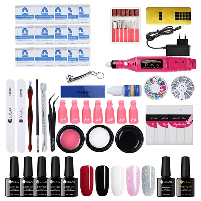 Set 8 UR SUGAR Nail Set UV LED Lamp Dryer With 12pcs Nail Gel Polish Kit Soak Off Manicure Tools Set electric Nail drill For Nail Art - Цвет: Set 8