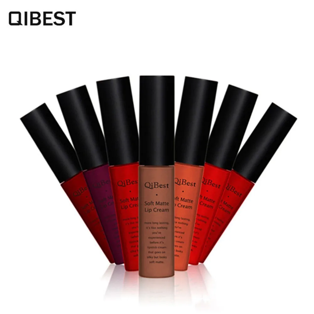 Qibest, 34 Цвета, жидкая губная помада, макияж, сексуальные цвета, краска для губ, матовая губная помада, водостойкая, стойкий блеск для губ, красота, макияж