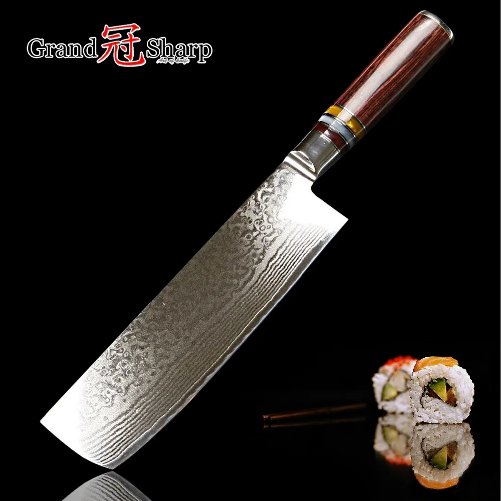 GRANDSHARP, новинка, набор ножей, 4 шт., нож для нарезки накири, нож для очистки овощей, японский Дамаск, vg10, стальные кухонные ножи, лучший подарок