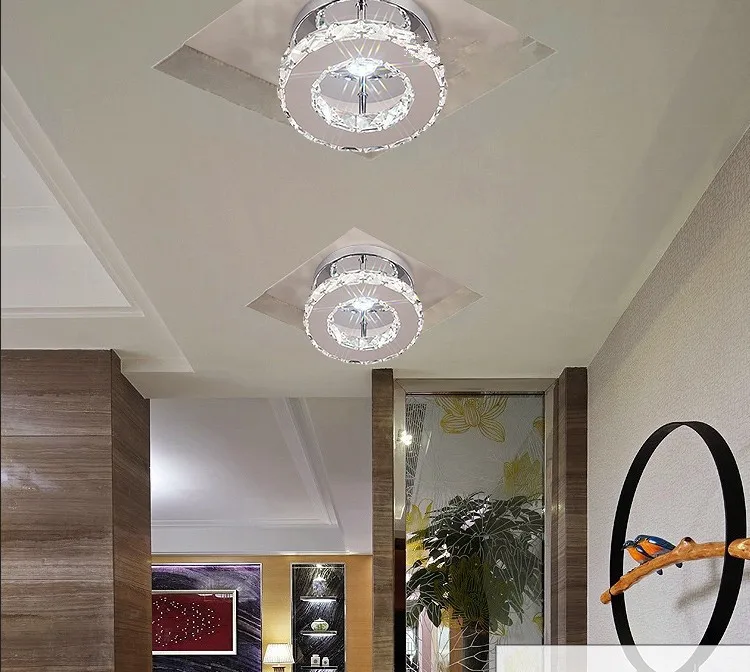 

Dia 30cm Modern Minimalist Bedroom LED Bulb Clear Crystal Ceiling Lamp Home Deco Living Room Stainless Steel Ceiling Lighting