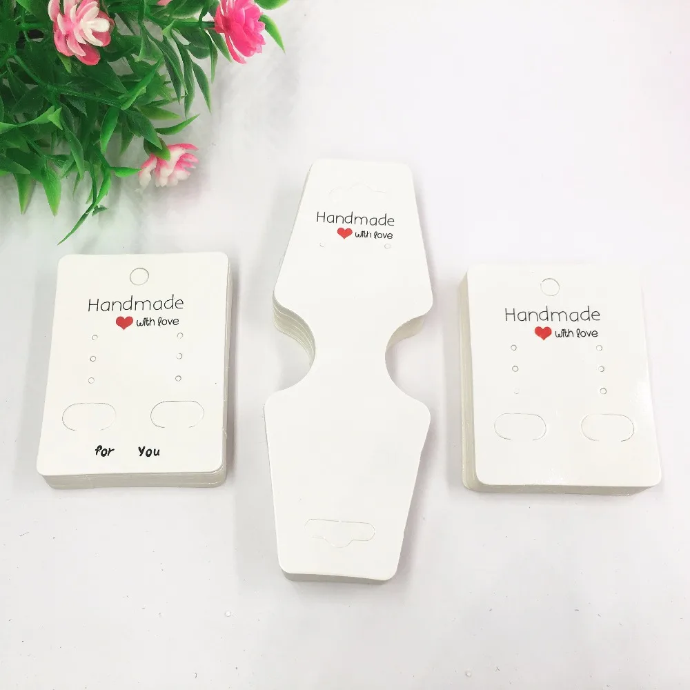 100 шт. карточки для украшений ручной работы из крафт бумаги с надписью with love|jewelry