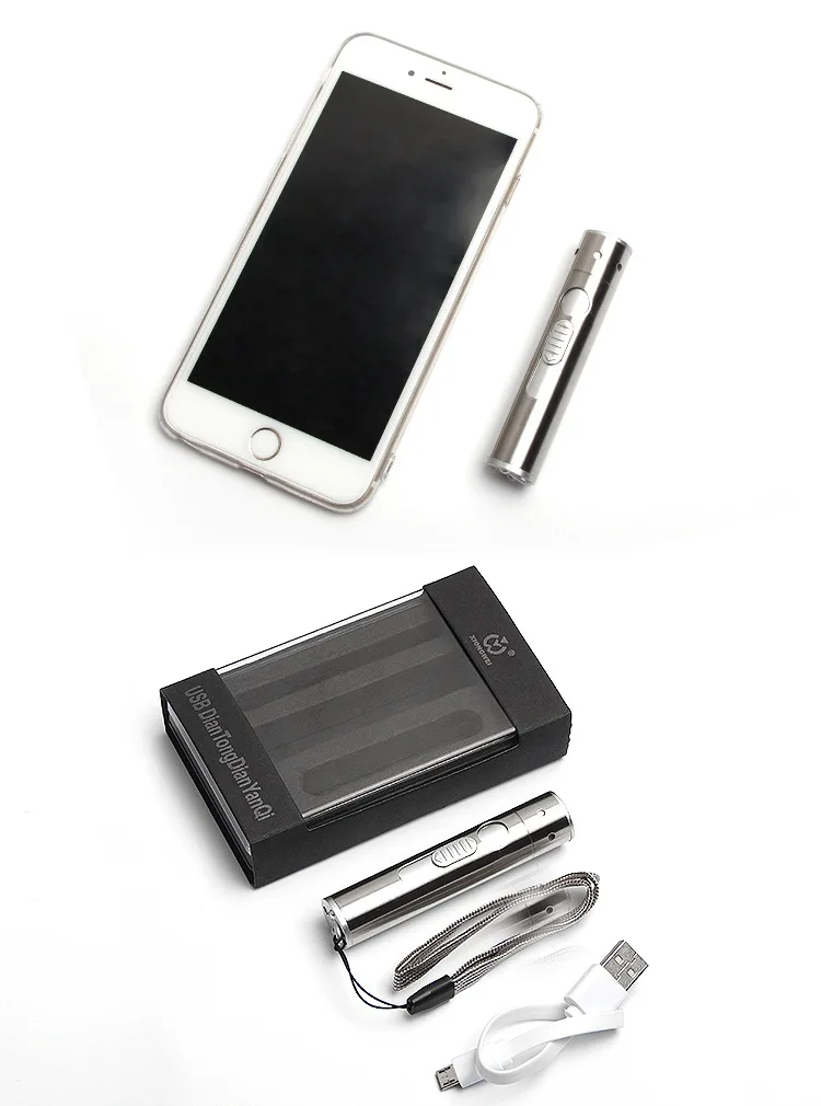 3 в 1 USB мини фонарик электронная зажигалка портативный светодиодный аварийное освещение из нержавеющей стали инфракрасные лазерные ручки