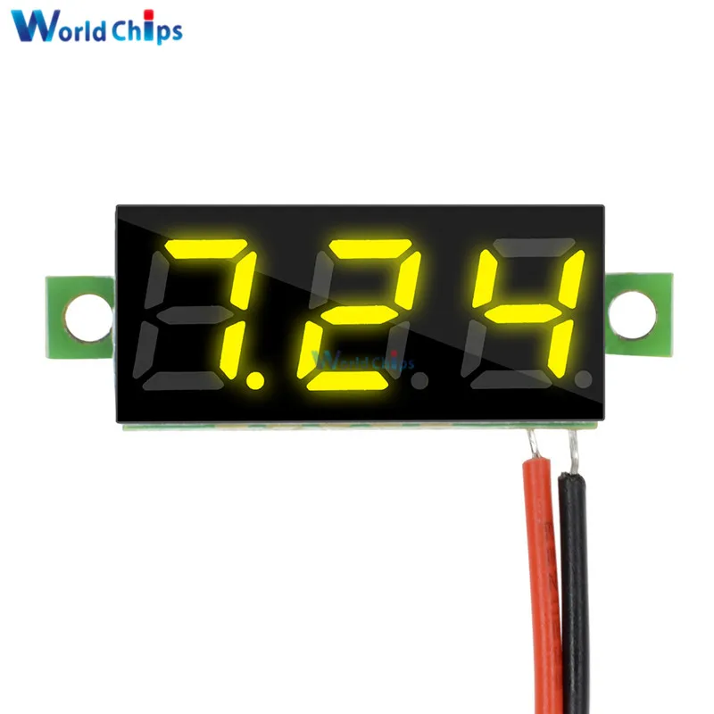 0.28 Inch 2.5V-30V Mini Digital Voltmeter Voltage Tester Meter LED Screen Yellow Display 2 Wires Hot Sale | Электронные