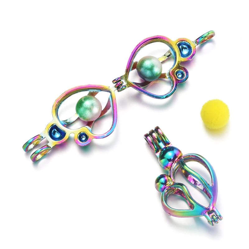 6 шт. Радужный цвет перламутровая клетка для матери и ребенка из бисера