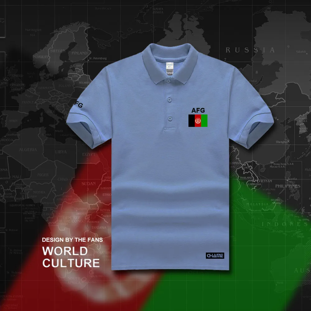 Afghan polo рубашки мужские с коротким рукавом белые бренды напечатаны для страны хлопок национальная команда флаг AFG ислам пашто