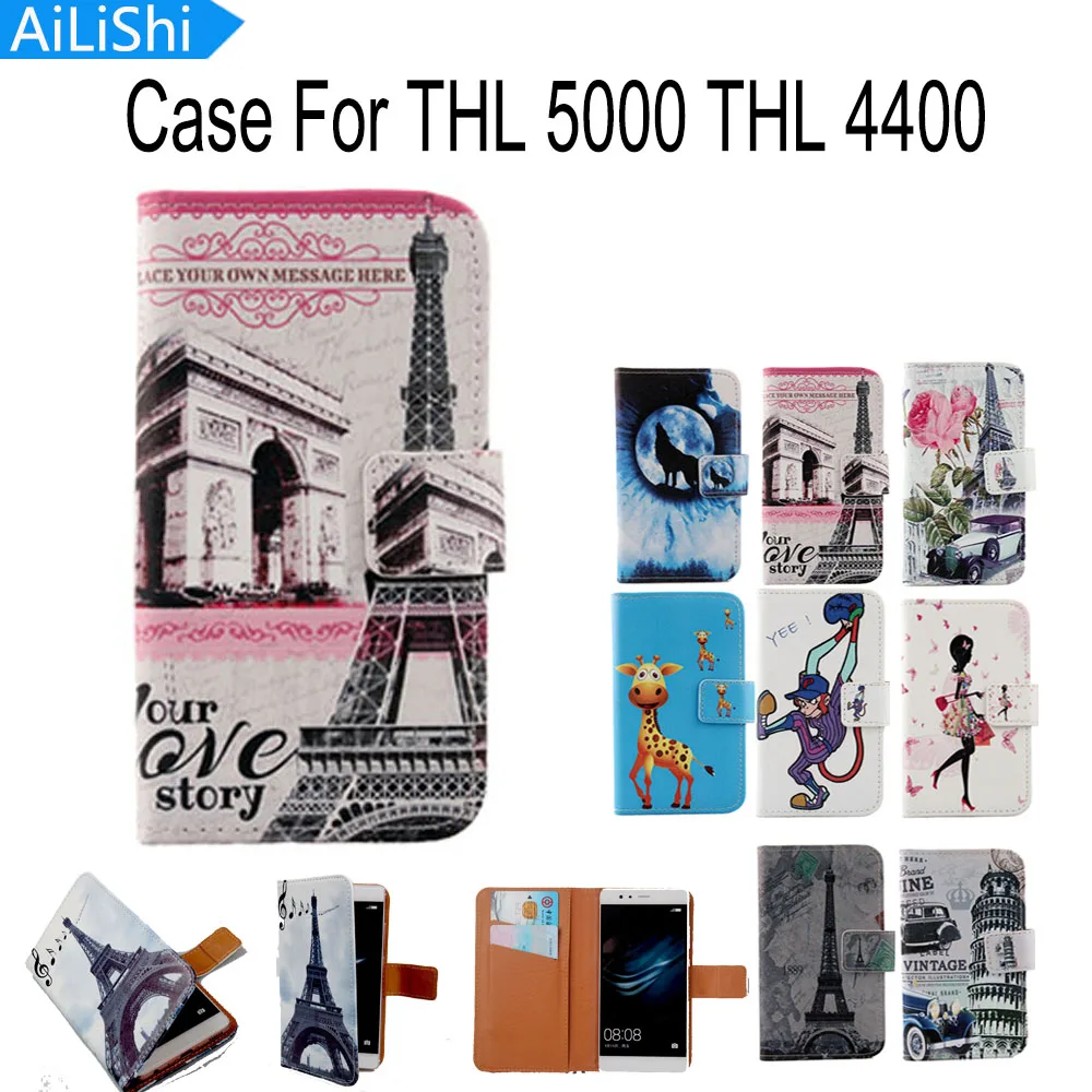 

AiLiShi Luxury Book Style Cartoon Flip Cover Skin Pouch With Card Slot Painted PU Leather Case Phone Case For THL 5000 THL 4400