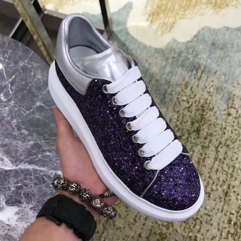 Sapatos femininos; женские кроссовки; стразы; обувь из воловьей кожи; Новинка года; кожаная повседневная обувь с подкладкой из овчины; спортивная мужская обувь - Цвет: 4-Dark purple