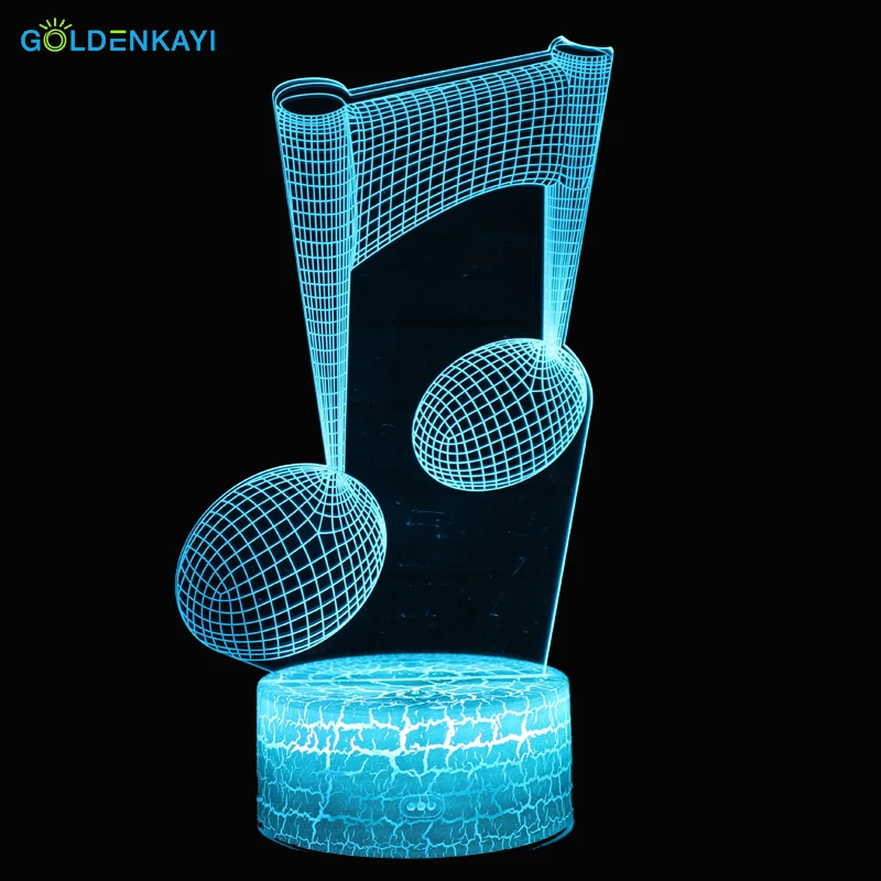 3D Музыкальная нотка LED Оригинальное ночное освещение атмосфера визуальная