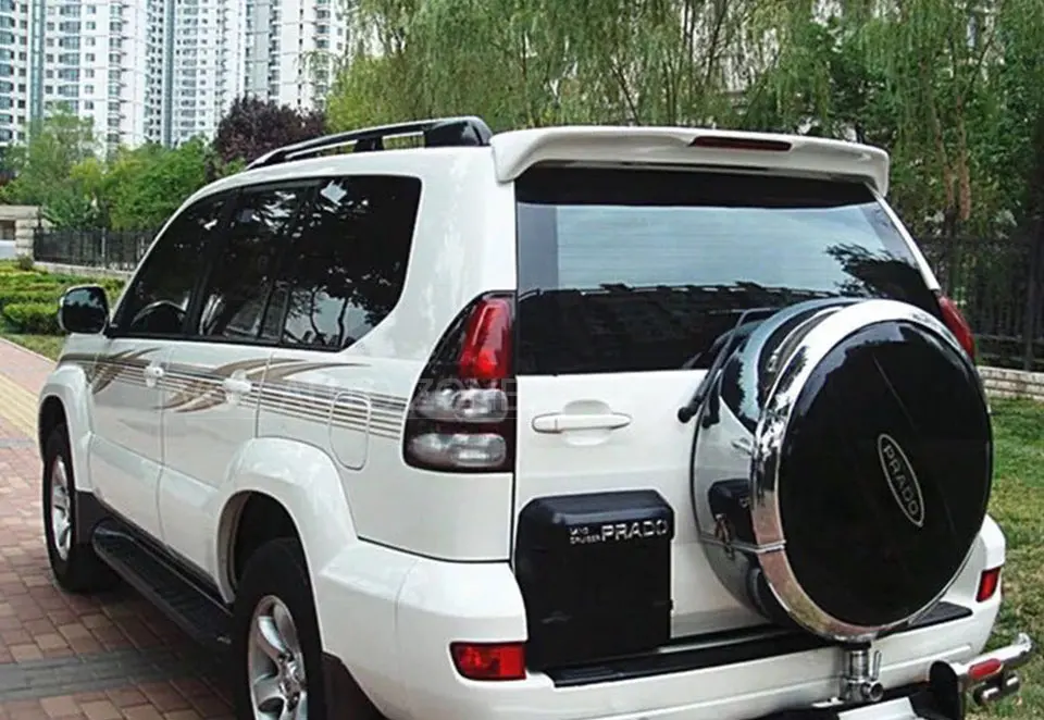 FJ120 4000 2700 ABS Пластик спойлер заднего крыла с светодиодный для Toyota Prado FJ120 4000 2700 2003-2009
