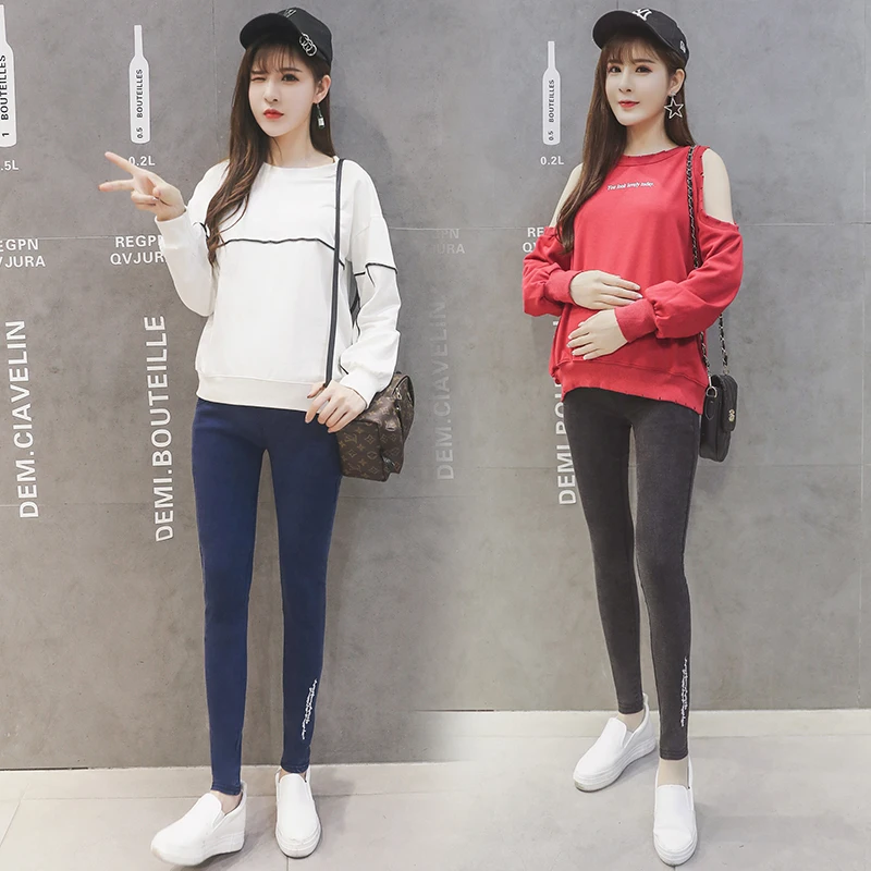 2020 spring and autumn pregnant women pencil pants maternity clothes washing elastic abdominal denim trousers skinny jeans slim | Мать и