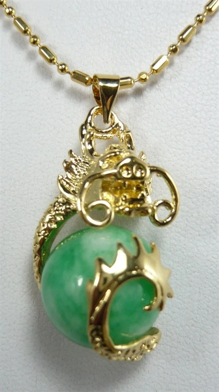 wholesale Chinese fancy design 18kgp dragon inlay 12mm light green pendant jewelry 09 | Украшения и аксессуары