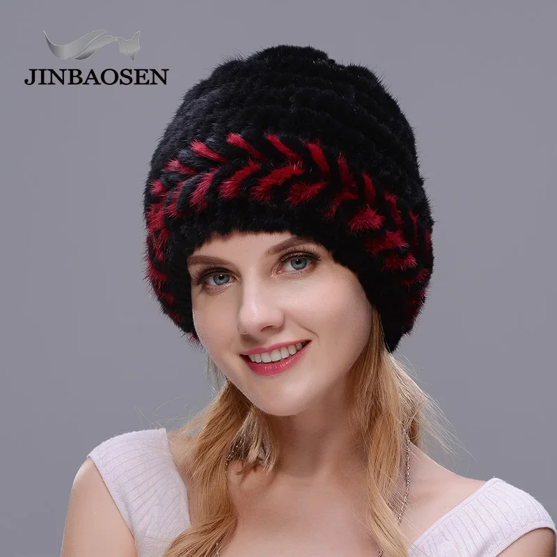 JINBAOSEN женская зимняя Толстая теплая шапка из натурального меха норки шапки для