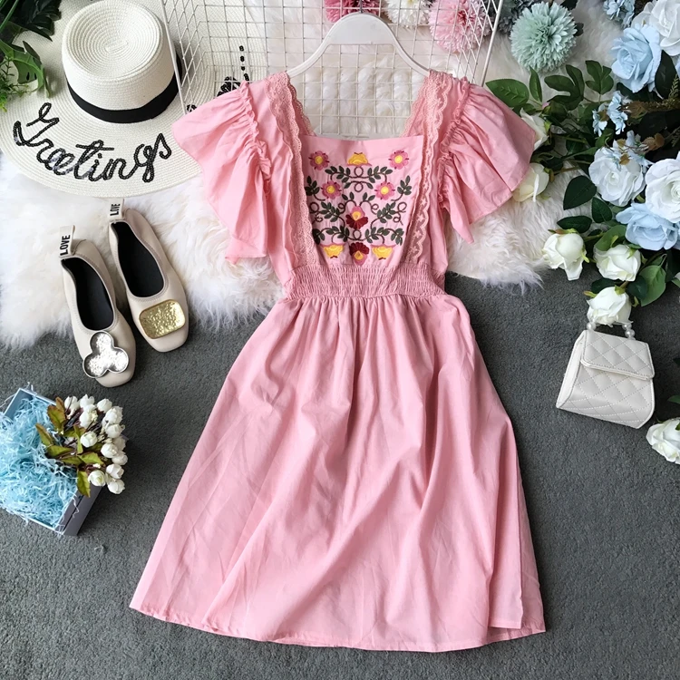 Женское платье с цветочной вышивкой ALPHALMODA повседневное обтягивающее