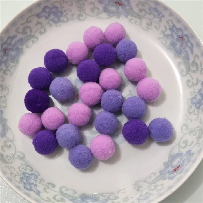 Mixed Purple 25 шт. 20 мм смешанные цвета круглые шерстяные шарики помпоны для DIY ремесла комнаты вечерние Свадебные Рождественские украшения войлочный шарик аксессуары - Цвет: Mixed Purple