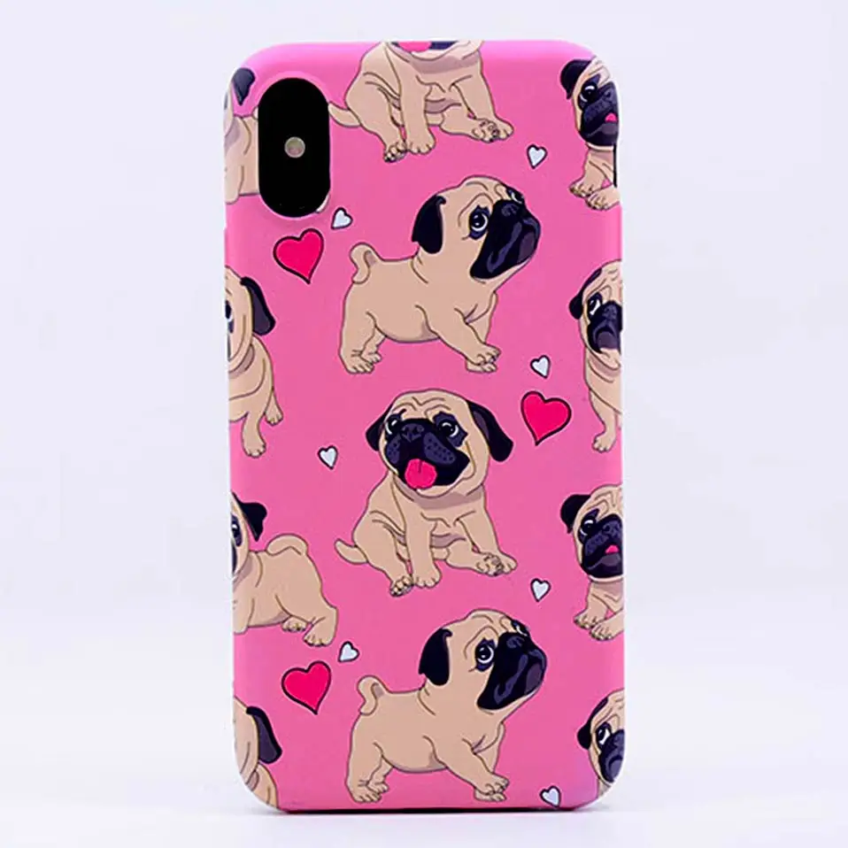 ТПУ Телефон чехол для iPhone 6 S 7 8 плюс очки собака Чехлы X милый рисунок собаки Капа