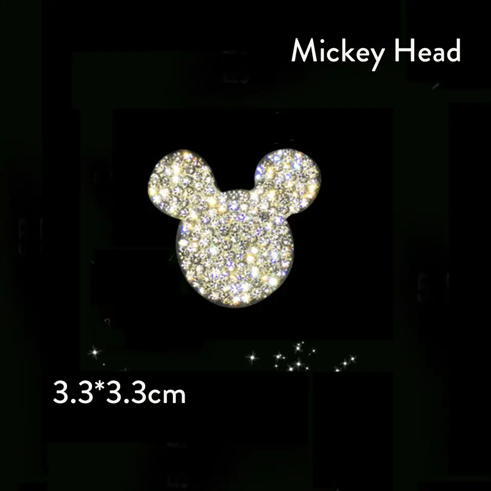 Mickey Head Различные узоры кристаллических автомобильных наклеек s украшающие машины бампер окна ноутбуки багаж Стразы наклейки белые Авто Assessoires - Название цвета: Mickey Head