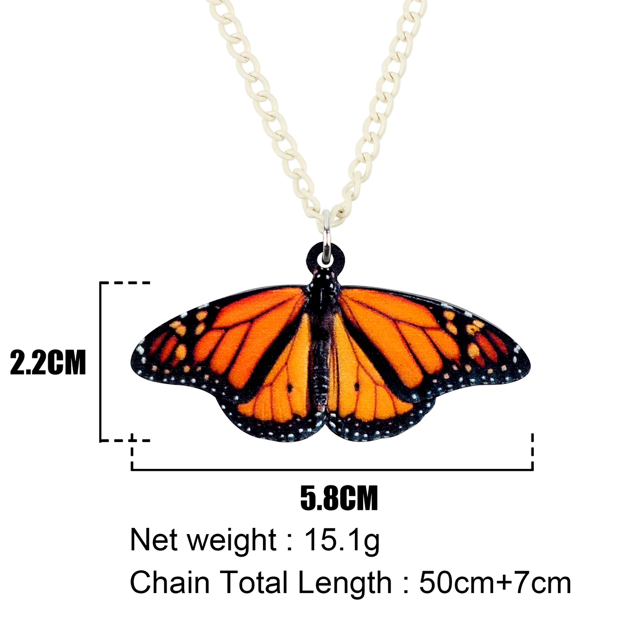 WEVENI акриловое оранжевое монархическое ожерелье с насекомыми-бабочками цепочка
