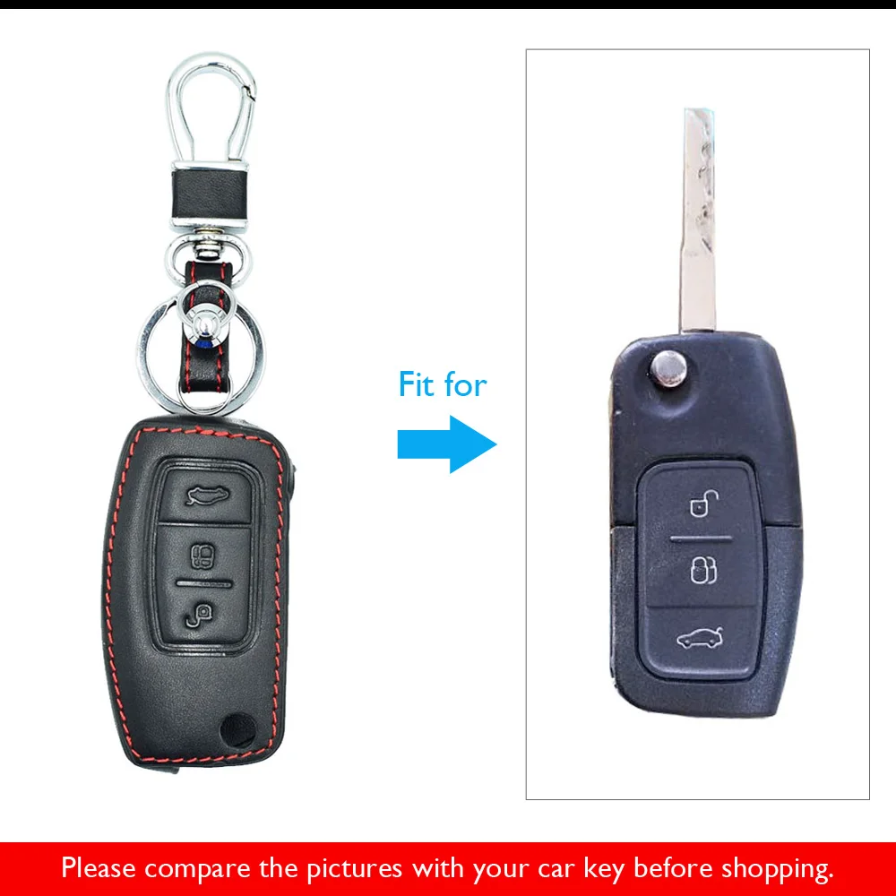 Чехол из натуральной кожи с дистанционным управлением для Ford Focus 2 3 Focus3 MK2 Fiesta Kuga