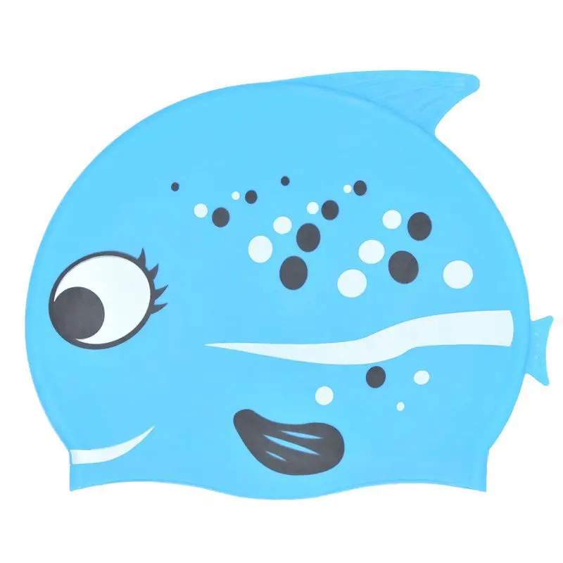 Children's Swimming Cap Cartoon Fish Silicon Waterproof Protect Ear Shark Shape Swim Pool Hat 18*18cm Children Caps | Спорт и