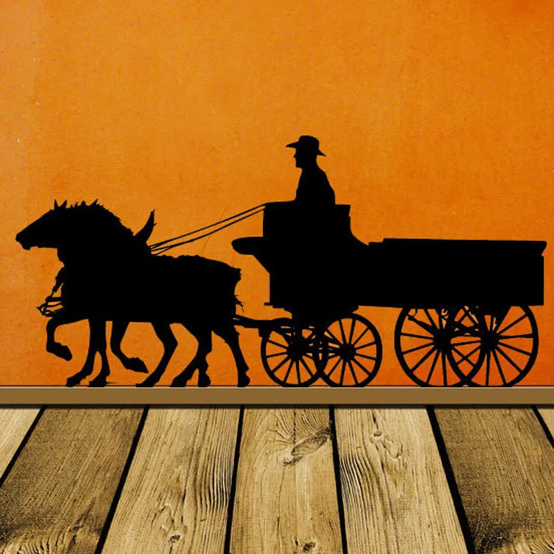 Pioneer Horse Decoration Wagon Old West Western настенная наклейка сценический тренер ковбойская