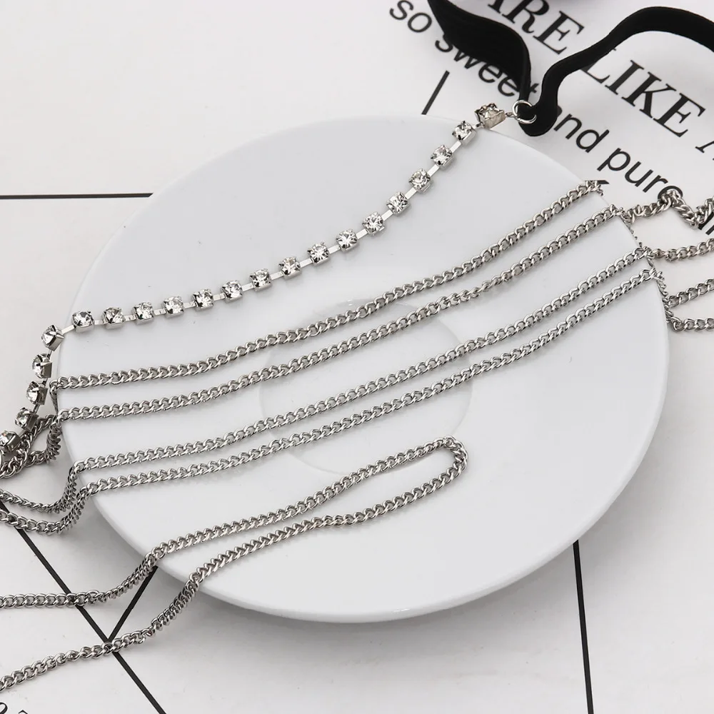 DoreenBeads панковский Сексапильный браслет с цепочкой для тела ожерелье серебристый