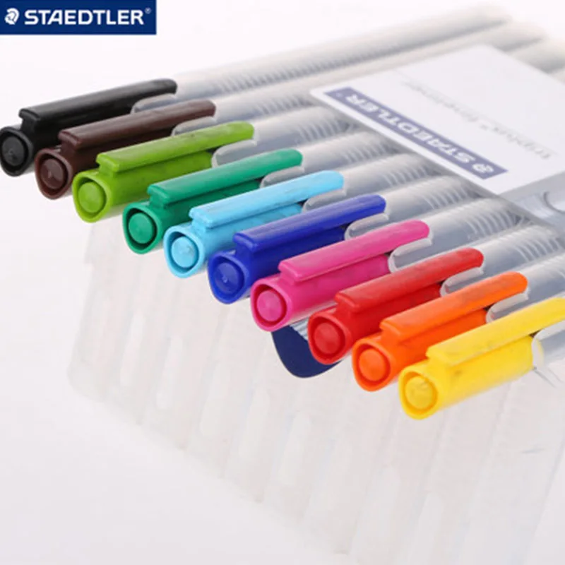 Набор ручек для рисования Staedtler 334SB Triplus Fineliner 0 3 мм 10 цветов графический дизайн