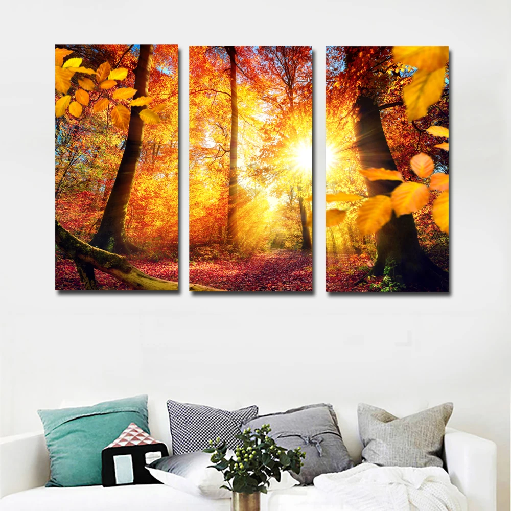 Самодельная картина маслом пейзаж 3 шт./компл. настенный художественный плакат