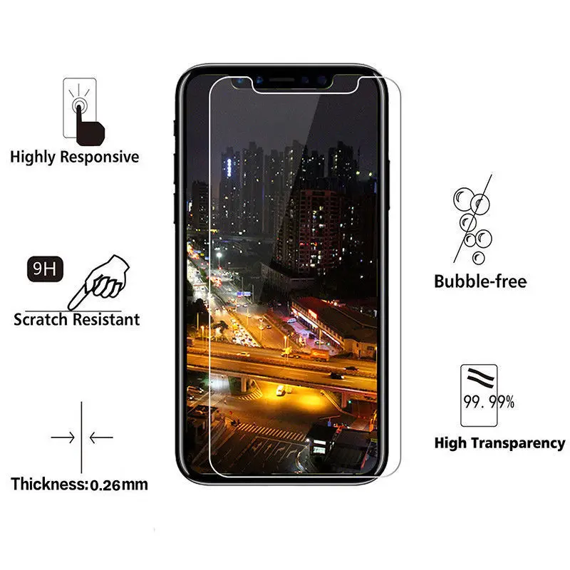 9H 0 3 мм переднее и заднее закаленное стекло для Apple iPhone X 6 6S 7 8 Plus 5 Φ SE 10 устойчивая к