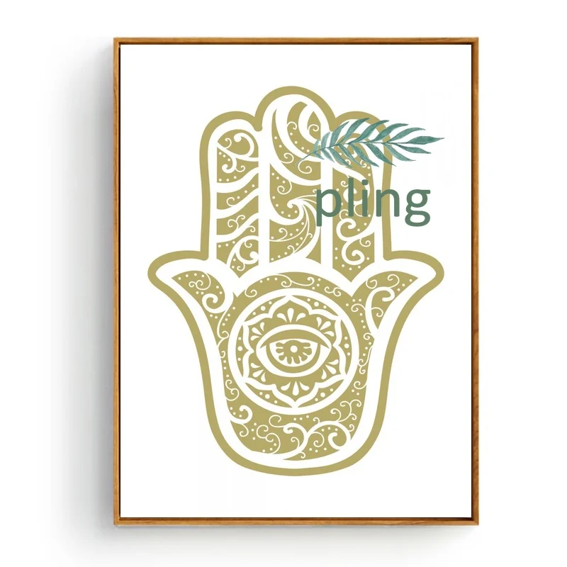 Ganesha Hamsa ручной простой цветок лотоса с OM художественный холст постер настенная