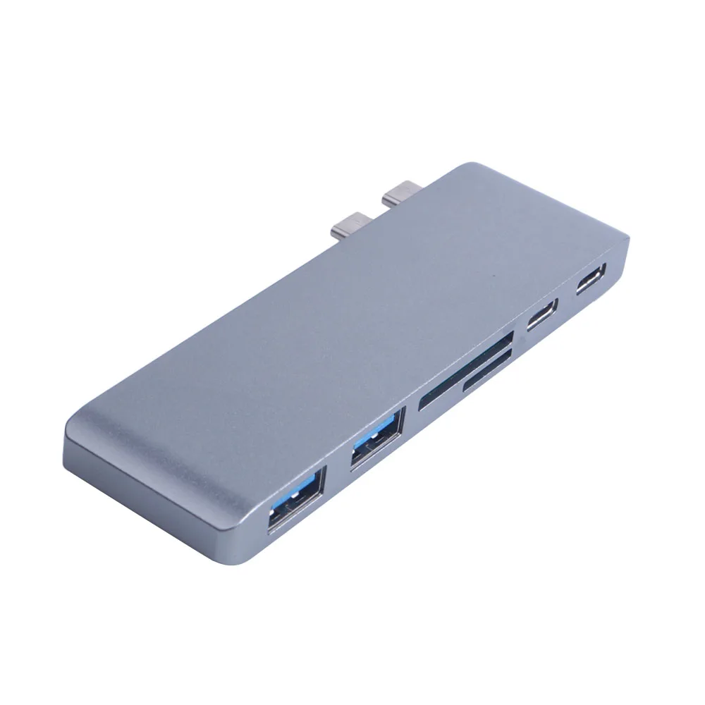 Мульти в 1 профессиональный двойной USB-C концентратор с тип-c зарядка PD SD TF