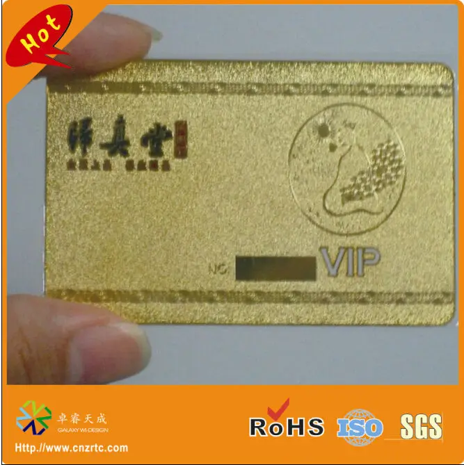 words embossed metal material frosted gold metal card for vip metal card,membership metal card(0.3mm/0.5mm/0.8mm etc)