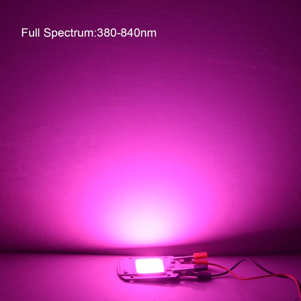 Полный спектр 380 840nm LED Grow Chip 20 Вт 30 50 COB лампа Чип DIY light прожектор для комнатных