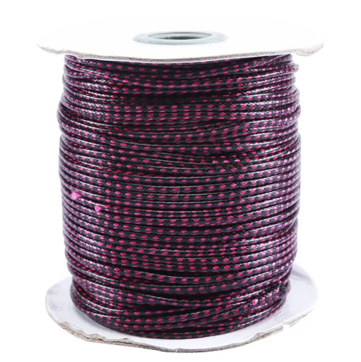2 мм черный + Dk Roseo Корея полиэстер вощеный воск шнур нить 100yds DIYJewelry фурнитура