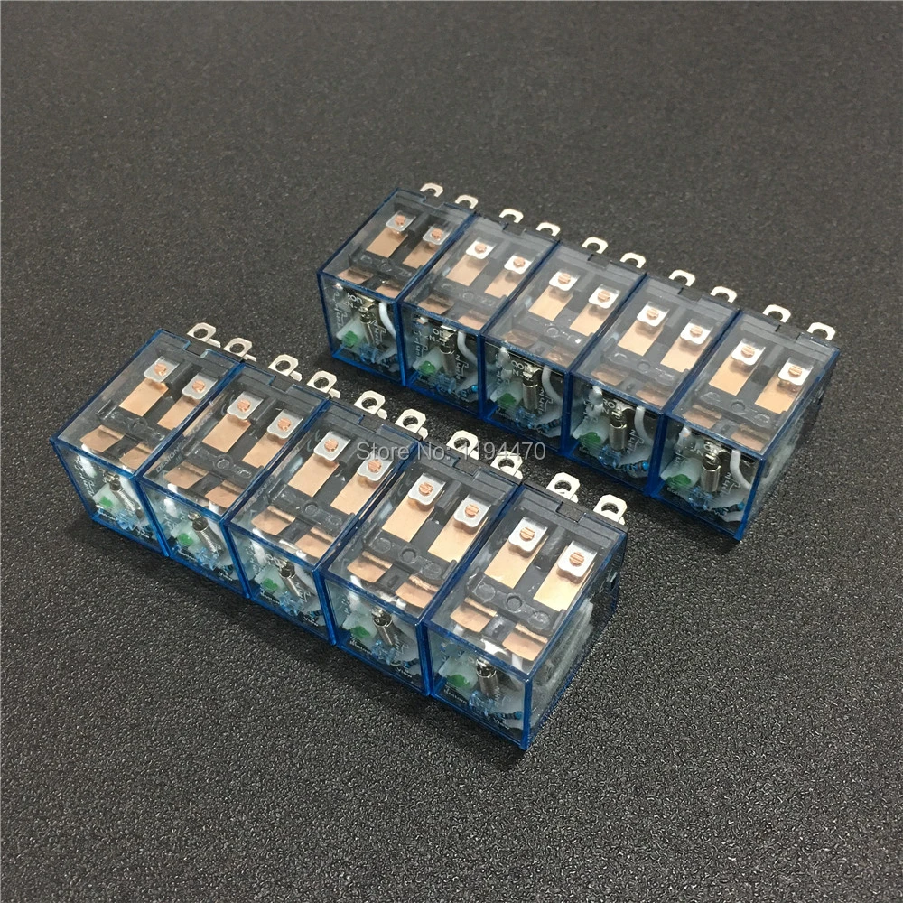 

10pcs LY2NJ DC 12V 24V 110V 220V AC Coil Power Relay Mini Electromagnetic Relay 8 Pins DPDT 2NO 2NC 10A LY2N-J HH62P JQX-13F LY2