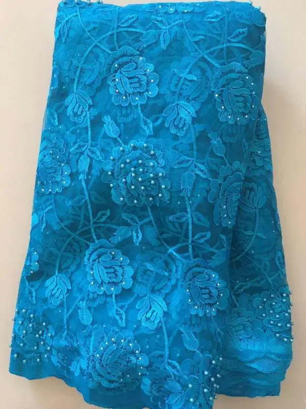 Pretty design french lace fabric embroidery tulle with stones african floral 5 yard BE8 | Дом и сад