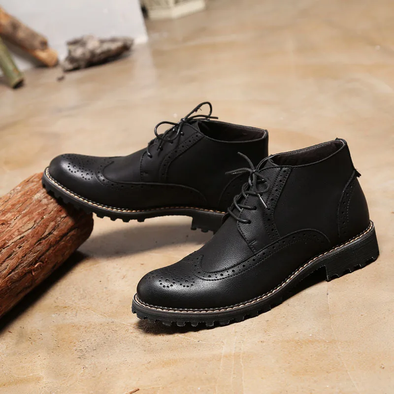 Мужские ботинки Martin из искусственной кожи на шнуровке Винтажные высокого