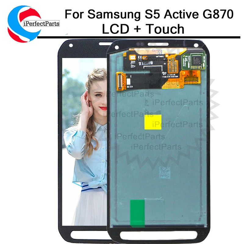 Серый/зеленый цвет для Samsung Galaxy S5 Active AMOLED LCD G870 ЖК дисплей экран сенсорный