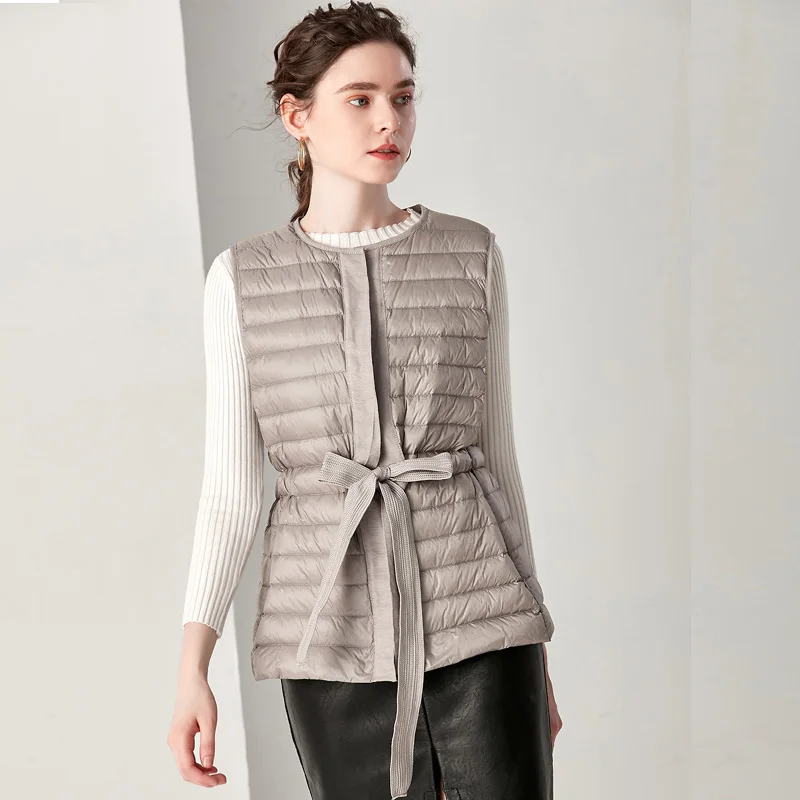 

New Spring Women Slim Sweet Vest Ultra Light Down Vest Jacket Winter Weightless Sleeveless Coat
