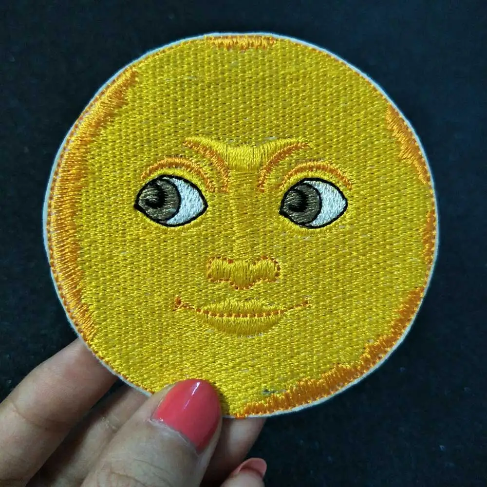 Вышитая аппликация со смайликом вышитая этикетка для шитья байкерские нашивки