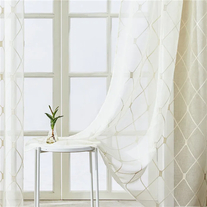 Light Yellow Topfinel, геометрические отвесные занавески, s украшение, Современная занавеска для гостиной, кухни, вуаль, тюль, Вышитое окно, короткие занавески s - Цвет: Light Yellow