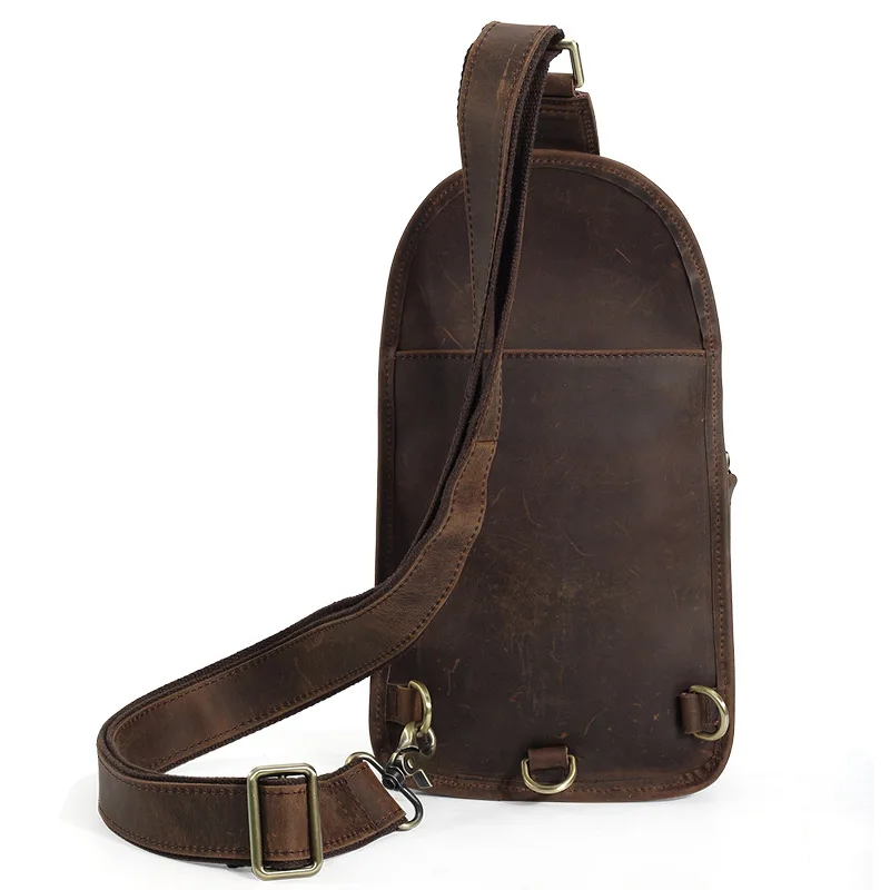 2017 винтажная нагрудная сумка из коровьей кожи Мужская небалансирующая через