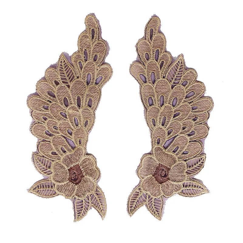 5 пар зеркальные 3D фиолетовые тканевые патчи с вышивкой и кружевом кружевные