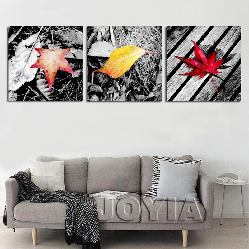 Цветные кленовые листья настенные художественные холст принты для спальни набор